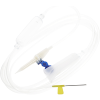 25 Pcs Disposable Infusion Set Iv Needles with Catheter Normal Saline Bag 1000ml Extension Hoses Pvc Tubes Tubing