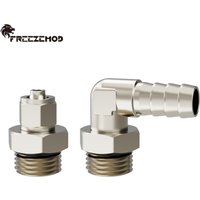 FREEZEMOD Radiator Reservoir Rotary Fitting G1/4 Male Female Thread Hex Wrench Slot Nickel-Plated Brass for PC Water Cooling