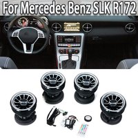 Car LED Front Dashboard AC Air Condition Vent Outlet Turbo Interior Trim For Mercedes Benz SLK R172