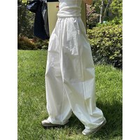 HanOrange 2026 Summer Fashion Simple High Waist Wide Leg Pants Women Loose Thin Casual Silhouette Trousers Female Vintage