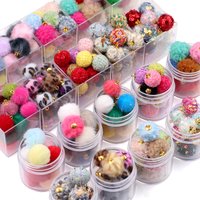 WLYeeS 30pcs Colorful Fluffy Pompom Pendants For Keychain Handbag Christmas Decorations Handicraft Making DIY Accessories