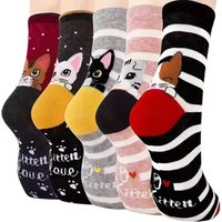 Women Socks Animal Pattern Cotton Socks Colorful Funny Sweat Wicking Socks Soft Comfortable Casual Girl Socks