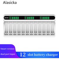 1.2V 12 Slots AA AAA Battery Charger Fast Charge Discharge Smart LCD Recharger for Ni-MH Rechargeable Battery
