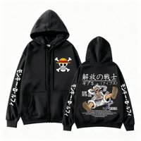 Monkey D Luffy Gear 5 One Piece Anime Zip Up Hoodie Men Women 2026 New Cartoon Print Sweatshirt Unisex Streetwear Casual Jacket