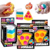 Needoh Peace Cake Pizza Slice Food Theme Squeeze Toy Soft Non-toxic Slow Rebound Heal Sensory Relax Anxiety Relief Fingertip Toy