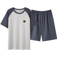 Modal Cotton Pajamas For Men Thin Short Sleeve Male Pocket Pyjama Set Homewear Sleep Pant Big Yards 5XL6XL 7XL Pijamas De Hombre