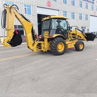 All Terrain 4x4 Backhoe Loader Pallet Fork Bucket Customized Loader Diesel Backhoe Loader for Demolition Material Handling