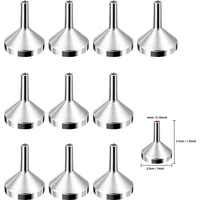 5/10Pcs Stainless Steel Mini Funnel Kitchen Oil Liquid Funnel Detachable Filter Wide Mouth Funnel Canning Packaging Tools