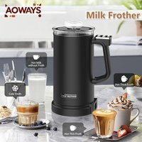 110V/220V Milk Frother home appliance 4-in-1 Coffee Latte Maker mixer Hot Cold Beverages Dual Function Stainless Steel Electric