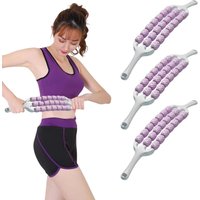 New Three-row Yoga Massage Stick Curved Non Slip Fascia Stick Massage Roller for Training Muscle Relaxation Body