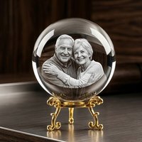 Custom Photo Crystal Ball Personalized Glass Sphere with Laser Engraving Picture Text for Pets Baby Couple Family Wedding Gift