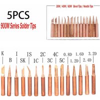 5Pcs 900M-T Pure Copper Soldering Iron Tips Kit Lead-Free Solder Tips Welding Head Electric Soldering Tool For Welding Equipment