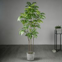 76/140cm 29.92/ 55.12inch Tropical Artificial Banyan Tree, Simulated Lacquerwood Wisteria Leaves, Green Plants for Home Interior, Wedding Decorations, Artificial Tree, Artificial Flower Arrangement,