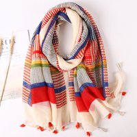 2024New Ethnic Print Beach Travel Scarf Women Tassel Fringed Shawl Seaside Holiday Sunscreen Beach Scarves 180*90cm