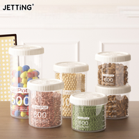 1PC Grain Sealed Can Swivel Cap Airtight Containers Transparent Kitchen Keep Fresh Storage Jar Beans Flour Pasta Storage
