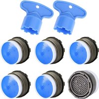 6 Pcs Faucet Aerator with Aerator Keys Water Saving Flows Restrictors Insert