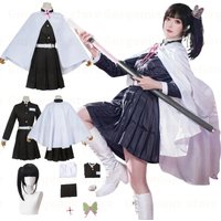 Tsuyuri Kanao Cosplay Kostüm Erwachsene Anime Uniform Frauen Kimono Perücke Halloween Kleidung Gratis Geschenke