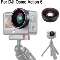 PULUZ 180° Wide Angle Glass Lens For DJI Osmo Action 6, For DJI Action 6 Camera 185 Degree Ultra-Wide FOV Boost Lens Accessories