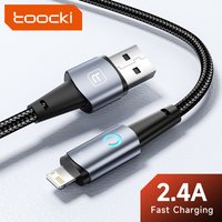 Toocki USB Cable for iPhone 14 13 12 Pro Max LED Lighting Fast Charging Charger Aluminum iP Cable for iPhone X XR iPad Data Cord