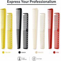 2PCS Set Professional Barbershop Hairdressing Dense Teeth Comb Anti-Static Edge Corner Comb Flat Haircut Styling Trimming Tools