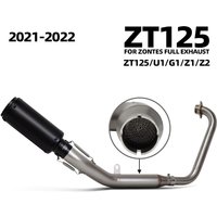 Moto Exhaust Full System For Zontes ZT125 ZT155 Z1 Z2 U1 G1 2021-2024 motobike exhaust Project Muffler street bike head pipe kit