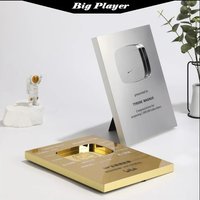 FOR YouTube Play Button Subscribers Rewards Customized Souvenirs 3D Logo Aluminum Recognition Plaque Gold and Silver Medals