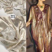 Fluorescent Metallic Chiffon Fabric - Silver Hot Stamped Texture for Halter Dresses Fashion Design Robe Shiny Silk-like Material