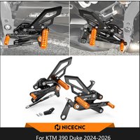 For KTM 390 Duke 2024-2026 Adjustable Rearset Footrest Footpeg Kit with 9 Riding Positions Adjustable Toe Peg Shift Brake Pedal