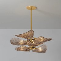 French Style Antique Chandelier Dining Room Personalized Bedroom Vintage Homestay Art New Handmade Glass Petal Lighting Fixtures