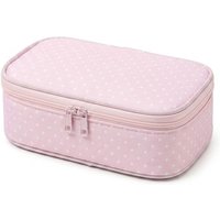 Simple Pink Polka Dot Pencil Case Multi-Use Large Capacity Pencil Pouch Stationery Organizer School Supplies