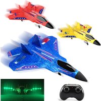 RC Foam Plane F22 Raptor Aircraft 2.4G 2CH Zdalnie sterowany latający model szybowca z oświetleniem LED RC Samolot z pianki Zabawki dla dzieci
