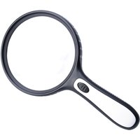 Large Lens Handheld Magnifier 5X 15X Magnifying Glass High Brightness Lights 4LED Illumination White Magnifying Elderly