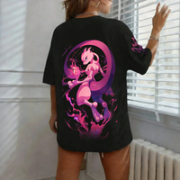Pokémon Anime Pikachu Gengar Peripheral Printed Short Sleeved Men's and Women's Loose Sports Comfortable Cotton Couple T-shirt
