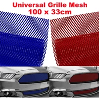 1M Car Aluminum Front Bumper Mesh Sheet Diamond Shape Universal Vehicle Body Modified Grille Tool Exterior Protect Red Blue