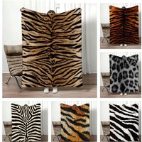 Fashion Animal Print Throw Lightweight 240g Flannel Blanket Soft Skin-friendly for Summer Cooling