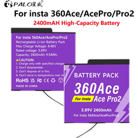 PALO 2400mAh For Insta360 Ace Pro Ace Pro 2 Battery For insta 360Ace AcePro Pro2 Action Camera Battery Accessories