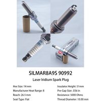 1pcs NGK Spark Plug SILMAR8A9S 90992 Suitable For Some Models Of CRF1000 CRF1000L2 CRF1100L CRF1100L4 SXS10S2X SXS10S4 etc