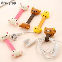 Cartoon Button Style USB Cable Winder Anti Winding Data Cable Organizers Cord Management