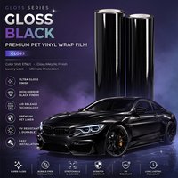 Glänzende schwarze PVC-Autofolie, selbstklebender, blasenfreier Farbwechsel-Aufkleber, wasserdichte, dehnbare Autofolie, DIY-Vollverkleidung für die Fahrzeugkarosserie, schwimmende Dachabdeckung,