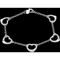 Hot Popular 925 Sterling Silver Wild Five Heart Chain Bracelets For Woman Wedding Party Wild Christmas Gifts Fashion Jewelry