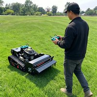 Four stroke engine tracked lawn mower remote control garden landscape