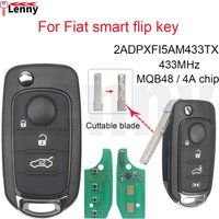 Lenny 2ADPXFI5AM433TX 433MHz MQB48/4A-chip Blade:SIP22 Cuttable Car Smart Flip Key for Fiat 500X Egea Tipo Toro Crono 2016-2018