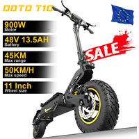Elektroroller für Erwachsene OOTD T10 11 Zoll Offroad-Reifen E-Scooter 900W 48V 13,5Ah Batterie LED-Display