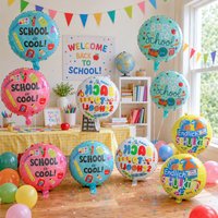 10-piece back-to-school 18-inch round balloon set, suitable for back-to-school season, first day of school, back-to-school parti