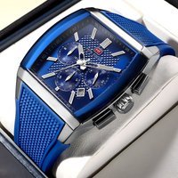 MINI FOCUS Sports Quartz Watch for Men Fashion Waterproof Chronograph Wristwatch with Silicone Strap Luminous Hands Calendar