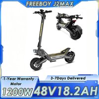 FREEBOY J2Max E-Scooter 1200W Leistungsstarker Motor 48V18.2AH Langstrecken-Akku Elektroroller Scheibenbremsen 11-Zoll Offroad-Reifen für Outdoor-Abenteuer / Pendler-Scooter