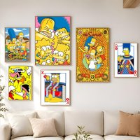 The Simpsons Poster Modern Waterproof HD Self Adhesive Wall Decals for Home & Office