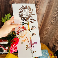 6PCS Large Reusable Flower Stencils for Garden Fence Wall Drawing Art Crafts Painting Templates