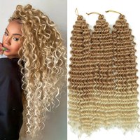 Alibaby 22 Inch Deep Wave Twist Crochet Hair Synthetic Deep Twist Braiding Hair Extensions Soft Ombre Braids Hair For Women