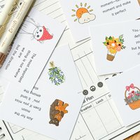 90sheets/bag Material Card Colorful Pattern English Motivational Card Message Cards Scrapbooks Supplies Incentives Message Paper